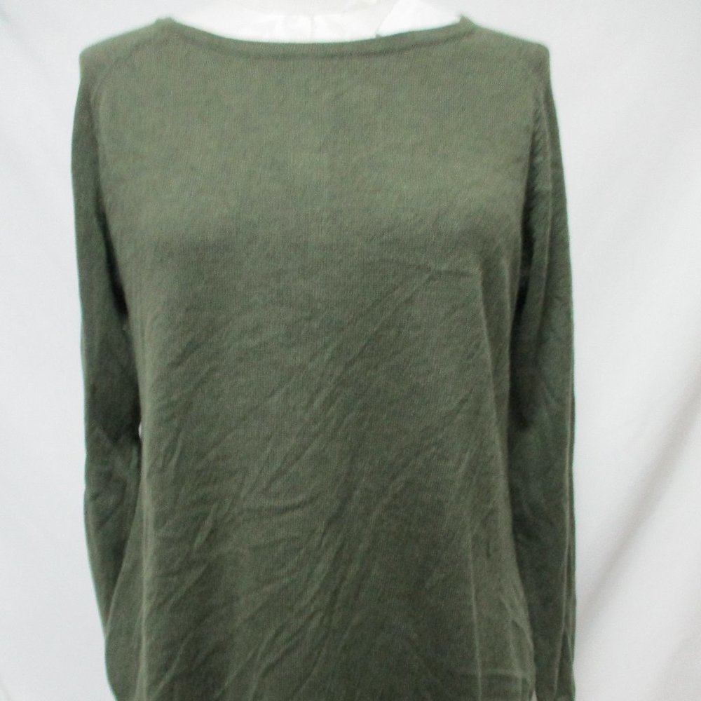 M Magaschoni Back Button Sweater Top Pullover Oli… - image 4